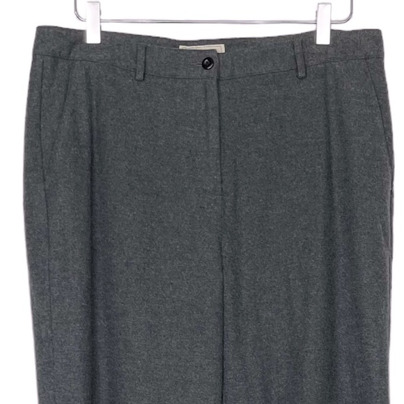 L.L. Bean Pants Womens 12 Grey Classic‎ Fit Straight Flannel 100% Cotton Lined - Picture 2 of 14